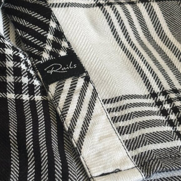 Rails Hunter Button Down Shirt Size Large white black‎ grey flannel - Picture 9 of 9